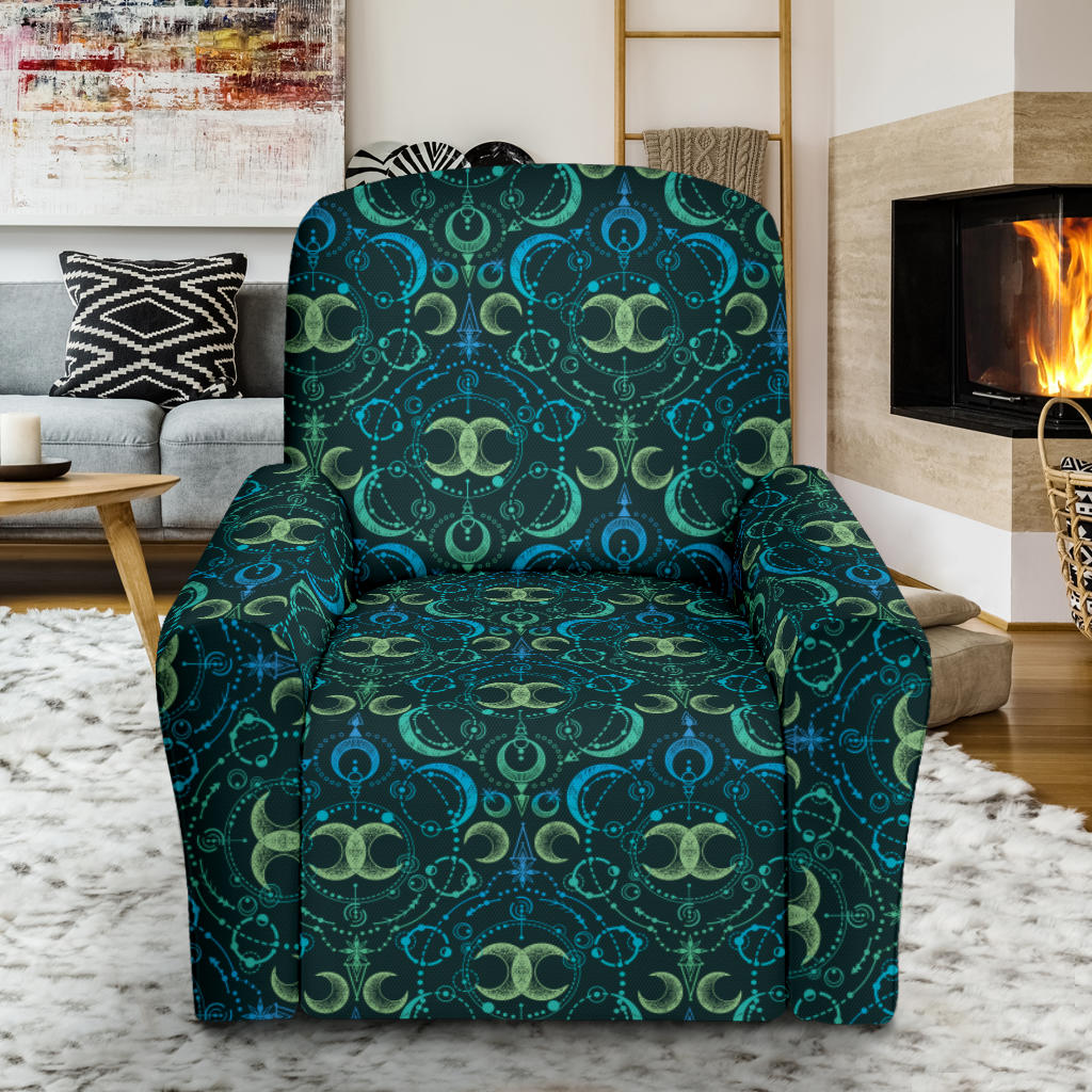 Celestial Pattern Print Design 07 Recliner Slipcover with Pocket