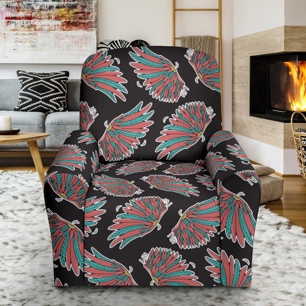 Angel Wings Pattern Print Design 05 Recliner Slipcover with Pocket