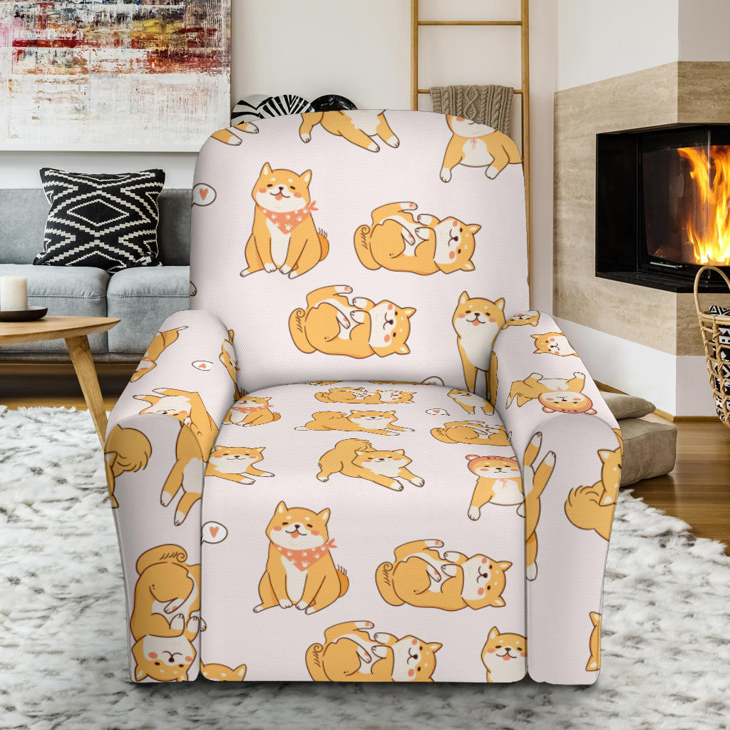 Shiba Inu Print Design LKS308 Recliner Slipcover with Pocket