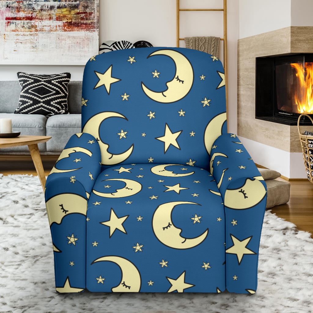 Moon Night Pattern Print Design 03 Recliner Slipcover with Pocket