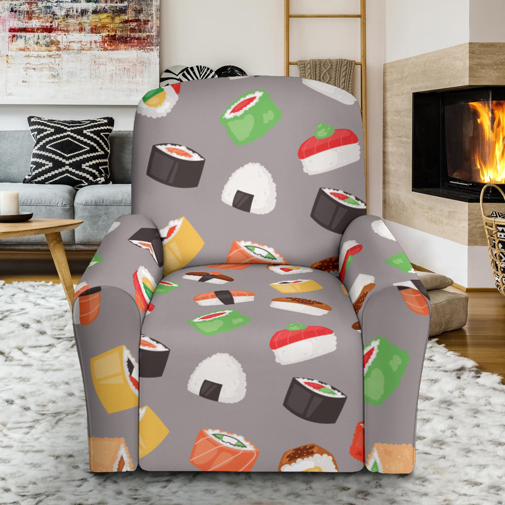 Sushi Print Design LKS307 Recliner Slipcover with Pocket