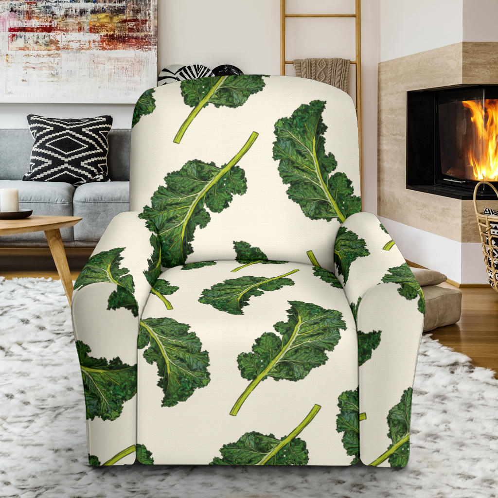 Kale Pattern Print Design 03 Recliner Slipcover with Pocket
