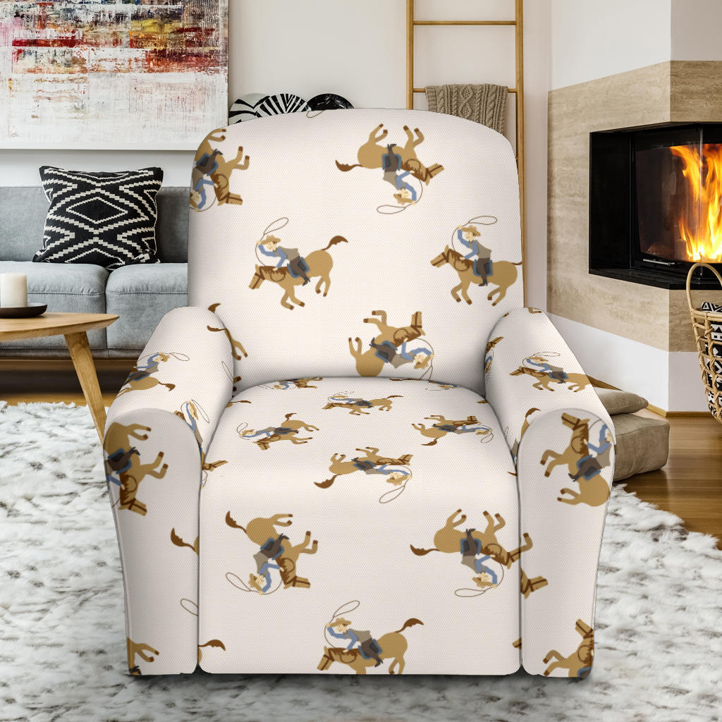 Cowboy Pattern Print Design 01 Recliner Slipcover with Pocket