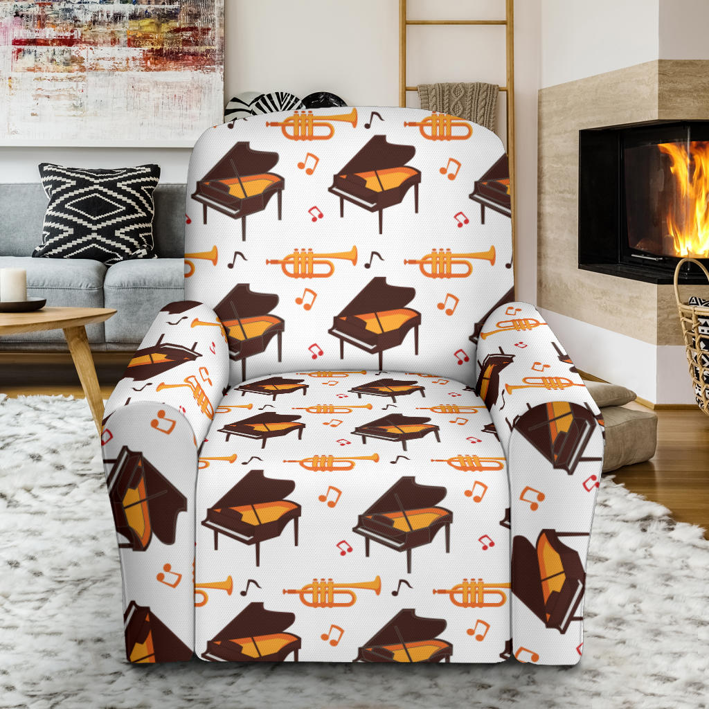 Piano Print Design LKS406 Recliner Slipcover with Pocket