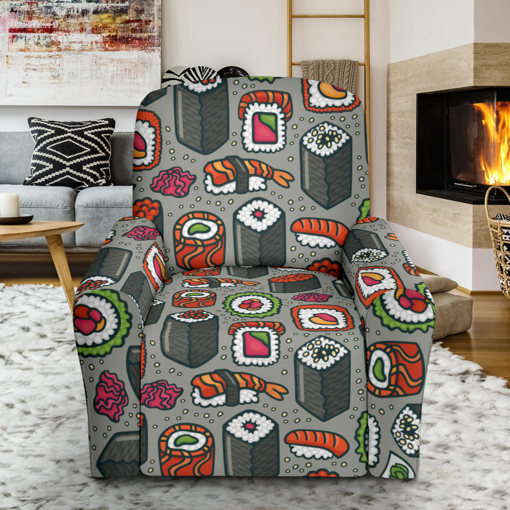 Sushi Print Design LKS301 Recliner Slipcover with Pocket
