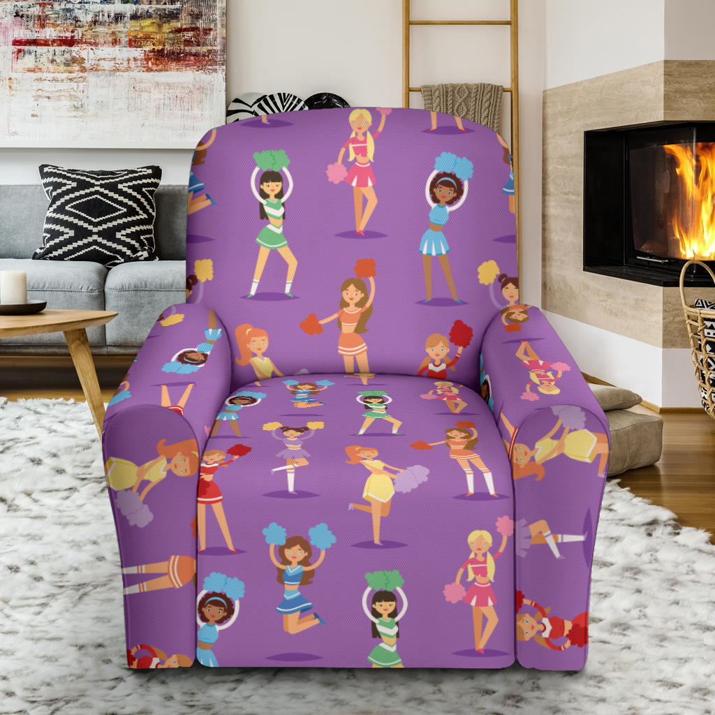 Cheerleader Pattern Print Design 02 Recliner Slipcover with Pocket