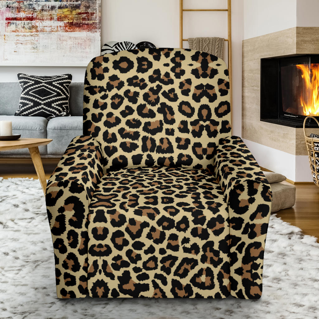 Cheetah Pattern Print Design 02 Recliner Slipcover with Pocket