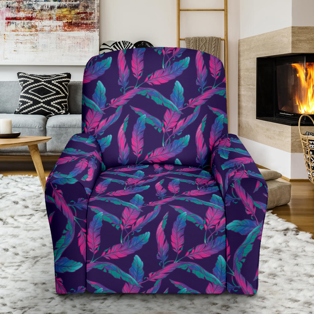 Banana Leaf Pattern Print Design 08 Recliner Slipcover with Pocket