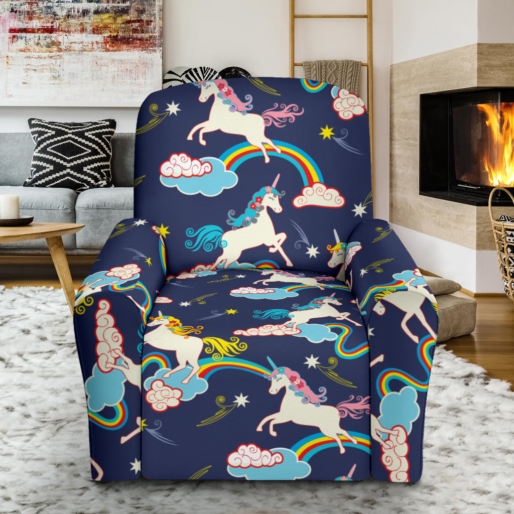 Unicorn Print Design LKS304 Recliner Slipcover with Pocket