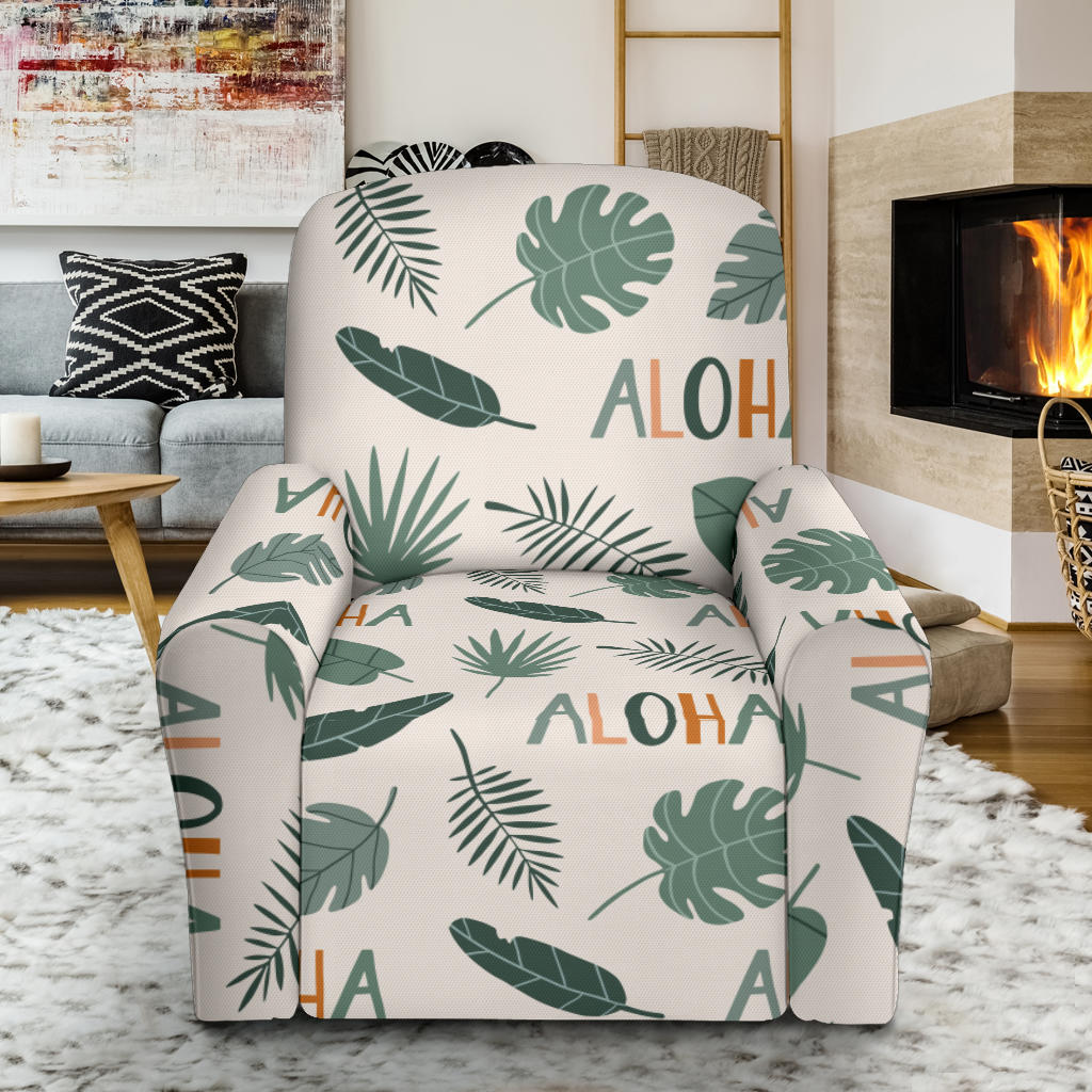 Aloha Hawaii Pattern Print Design 05 Recliner Slipcover with Pocket
