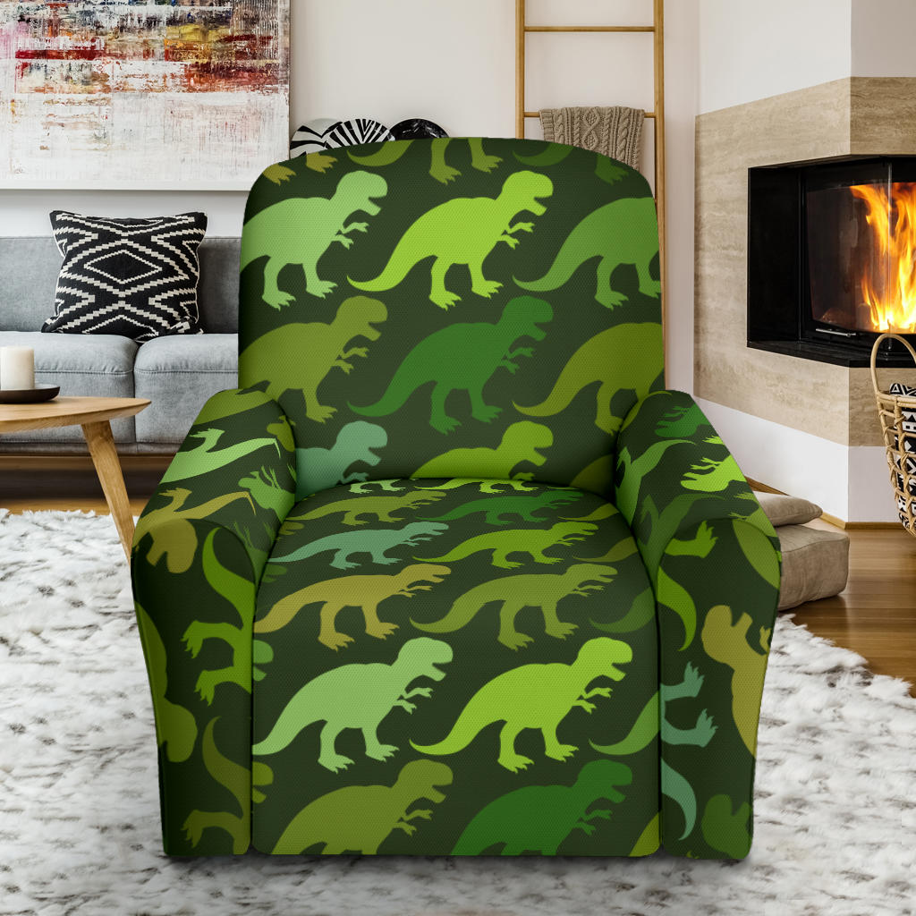 T Rex Pattern Print Design A03 Recliner Slipcover with Pocket