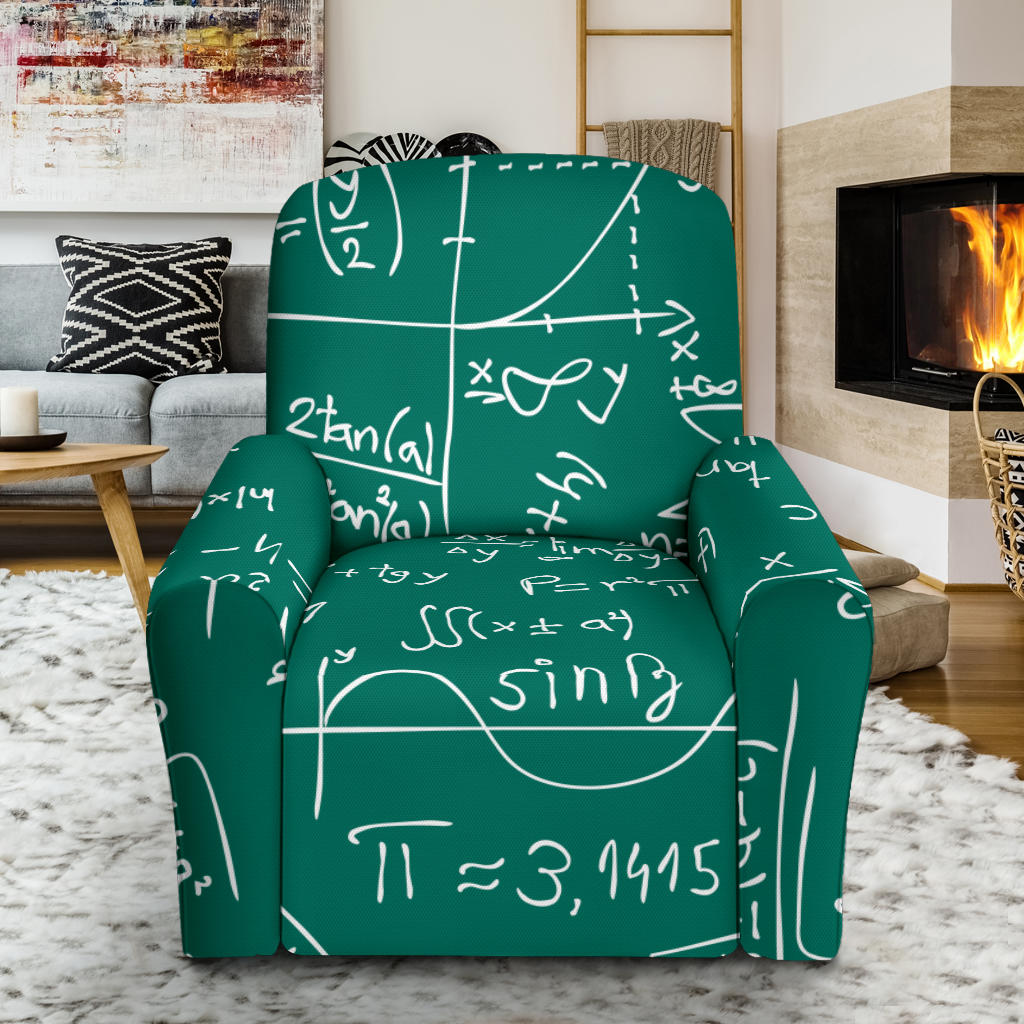 Math Pattern Print Design 01 Recliner Slipcover with Pocket