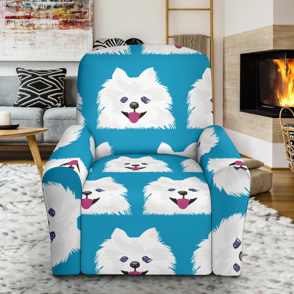 Pomeranians Pattern Print Design A05 Recliner Slipcover with Pocket
