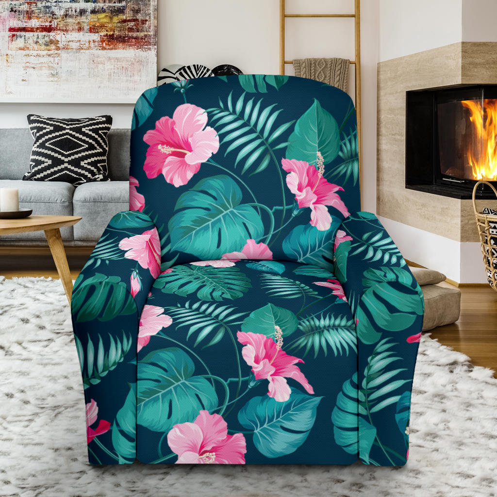 Summer Floral Print Design LKS301 Recliner Slipcover with Pocket