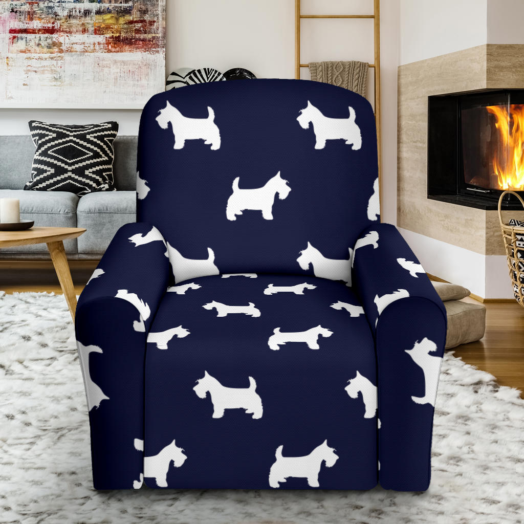 Scottish Terriers Print Design LKS3019 Recliner Slipcover with Pocket