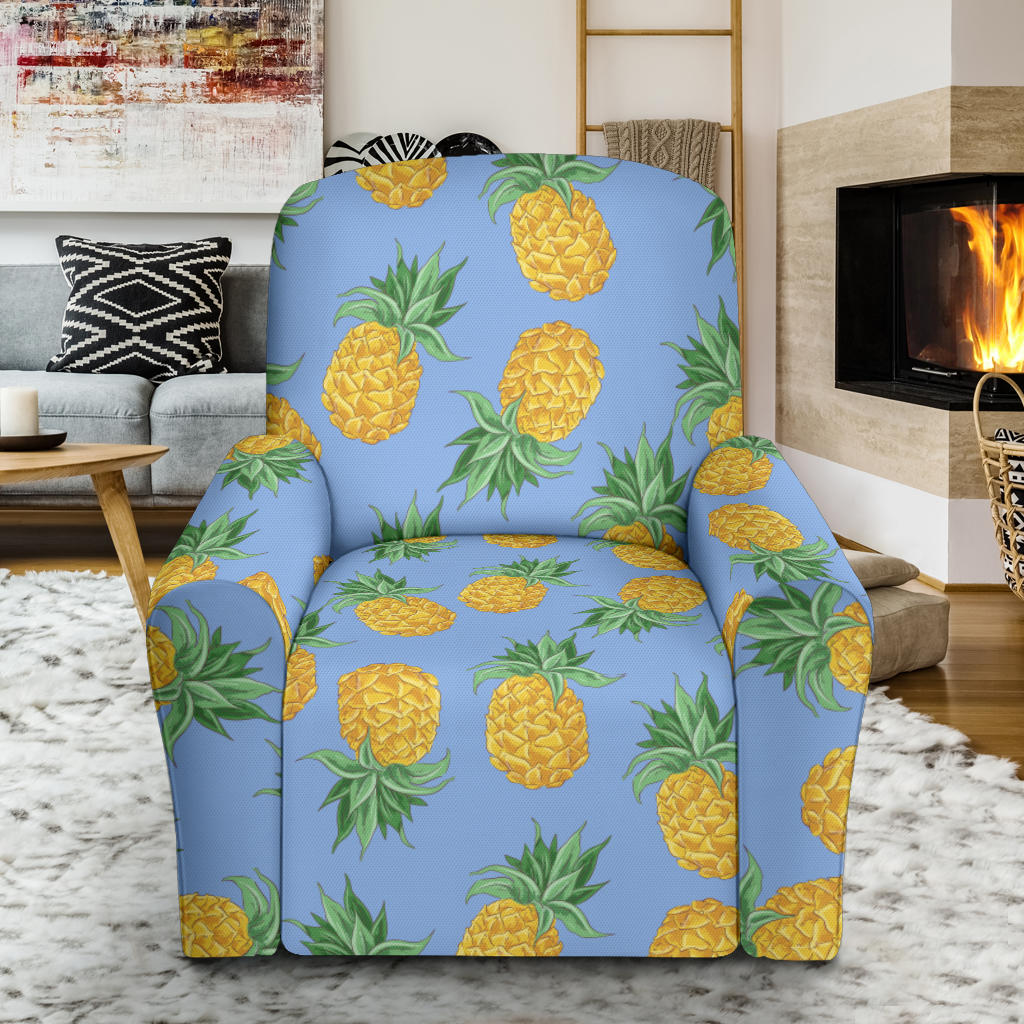 Pineapple Pattern Print Design A04 Recliner Slipcover with Pocket