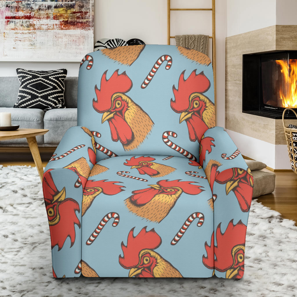 Rooster Pattern Print Design A05 Recliner Slipcover with Pocket