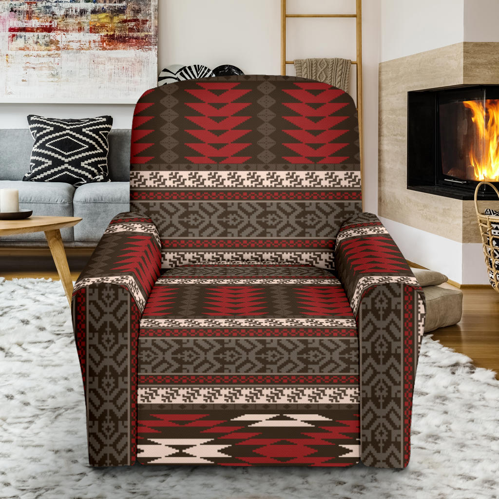 Native Pattern Print Design A03 Recliner Slipcover with Pocket