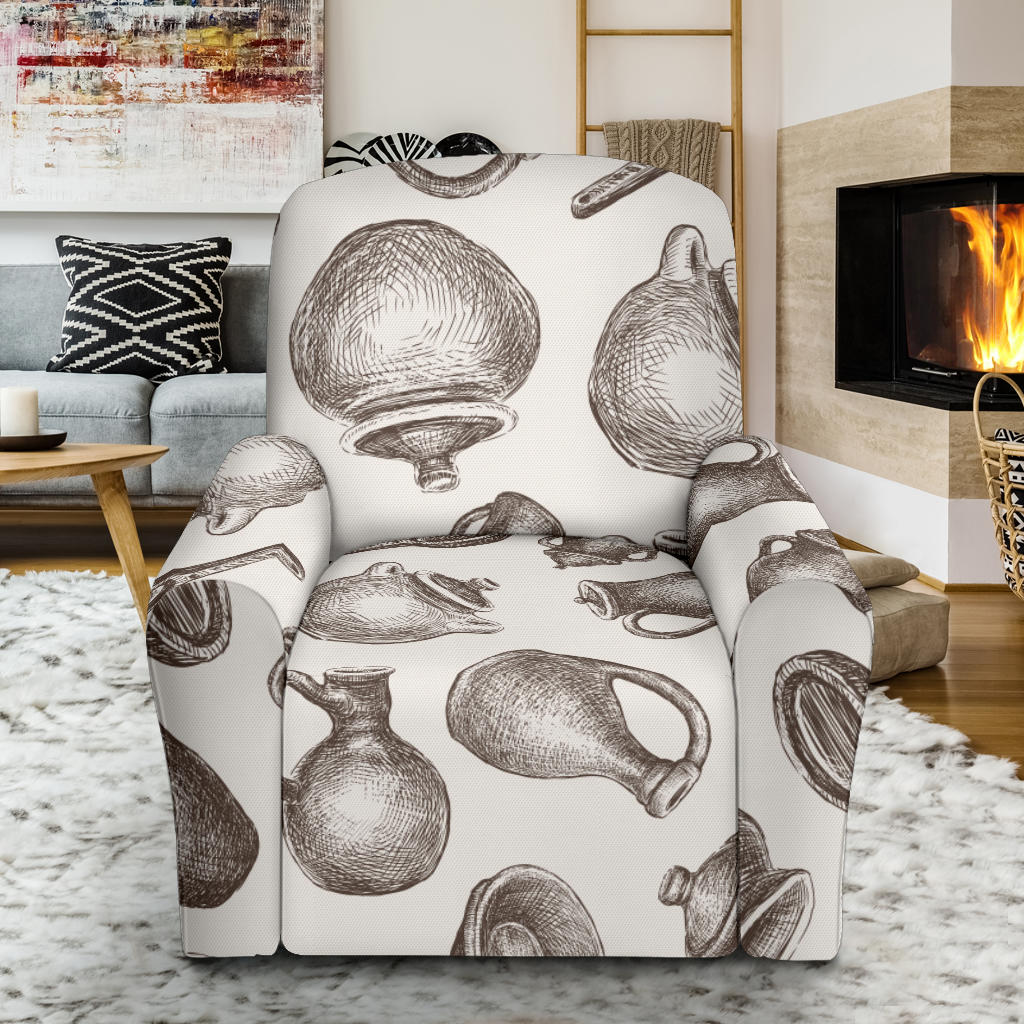 Pottery Pattern Print Design A01 Recliner Slipcover with Pocket