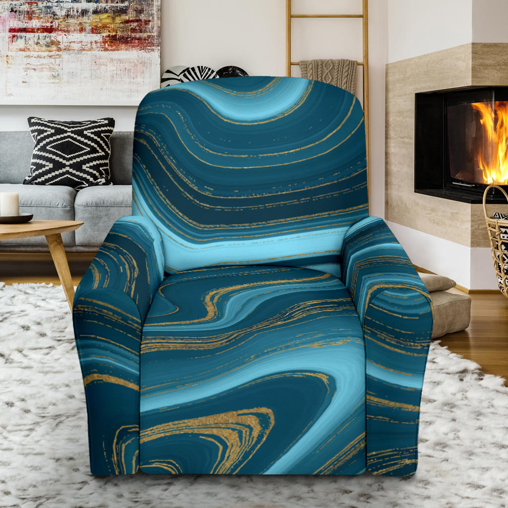Liquid Pattern Print Design 04 Recliner Slipcover with Pocket