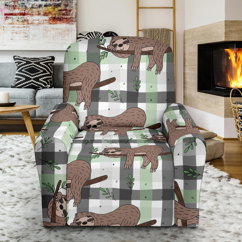 Sloth Print Design LKS301 Recliner Slipcover with Pocket