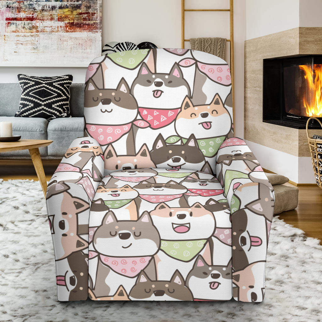 Shiba Inu Print Design LKS305 Recliner Slipcover with Pocket