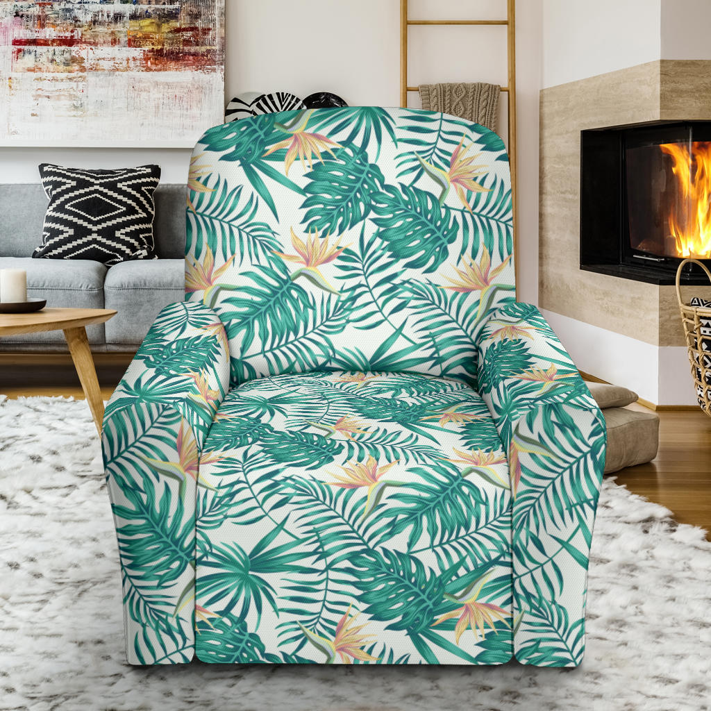 Bird Of Paradise Pattern Print Design 05 Recliner Slipcover with Pocket
