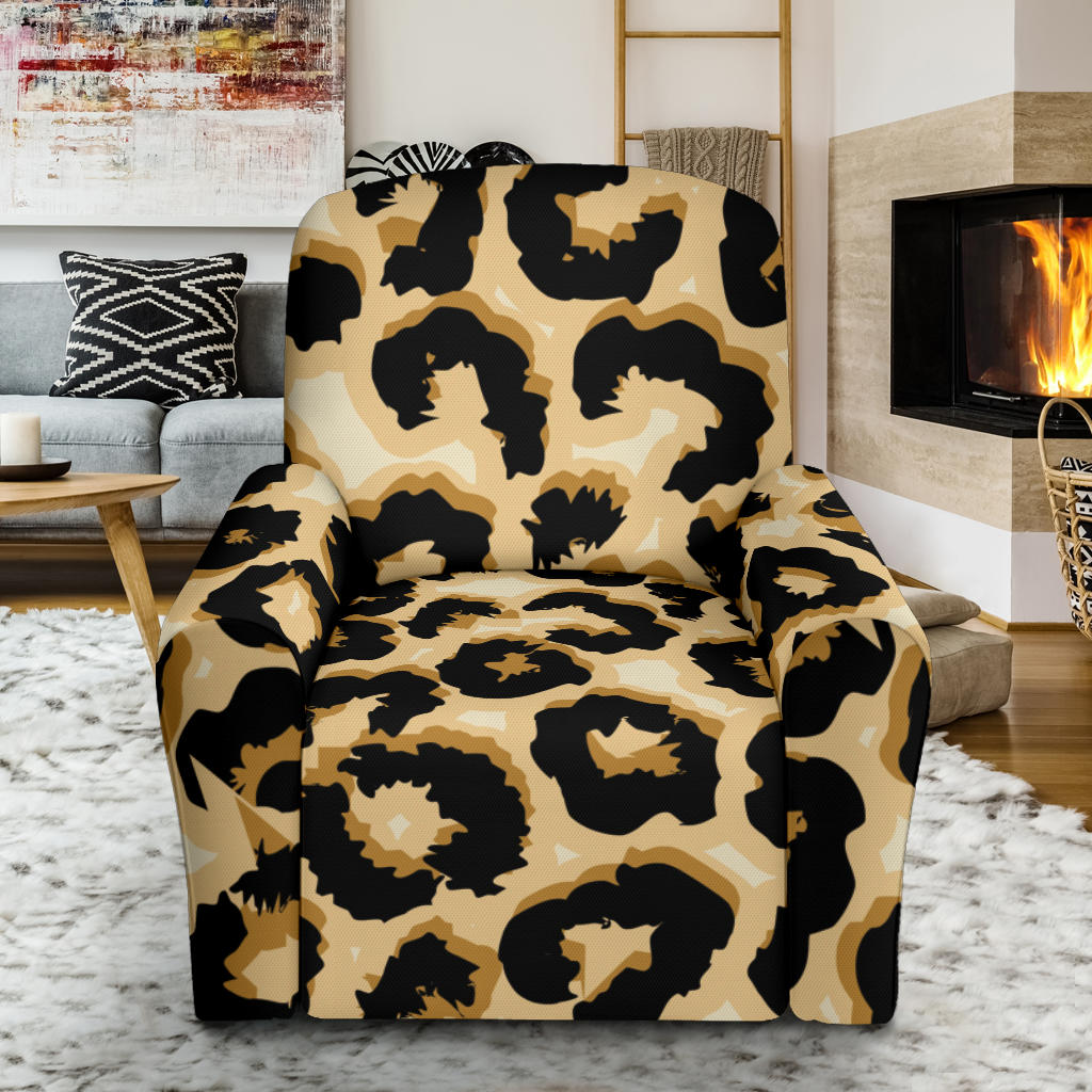 Jaguar Skin Pattern Print Design 02 Recliner Slipcover with Pocket