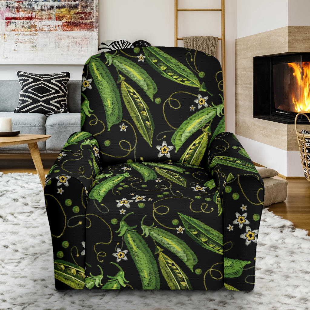 Peas Pattern Print Design A02 Recliner Slipcover with Pocket
