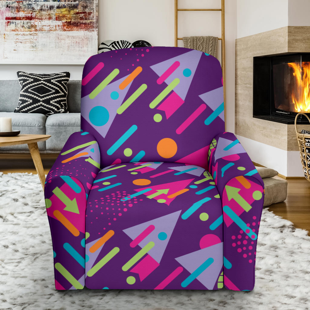 90s Pattern Print Design 4 Recliner Slipcover with Pocket