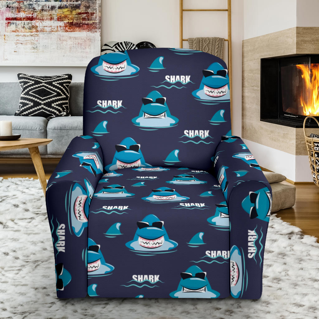 Shark Print Design LKS309 Recliner Slipcover with Pocket