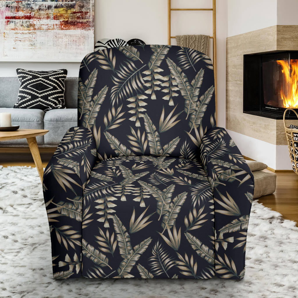 Banana Leaf Pattern Print Design 07 Recliner Slipcover with Pocket