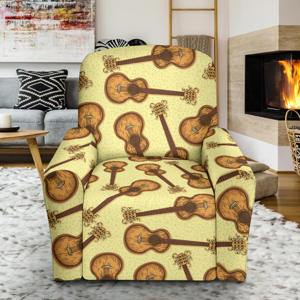 Acoustic Guitar Print Design LKS402 Recliner Slipcover with Pocket
