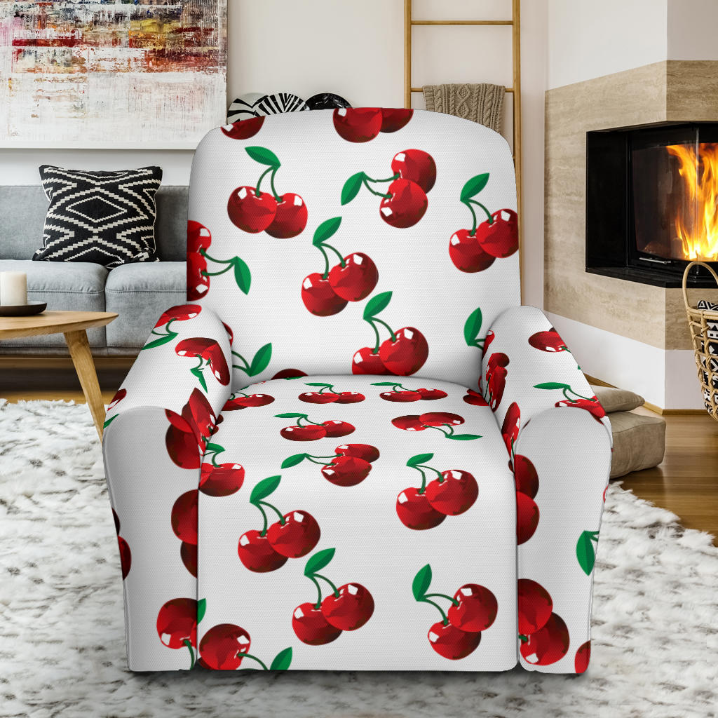 Cherry Pattern Print Design 01 Recliner Slipcover with Pocket