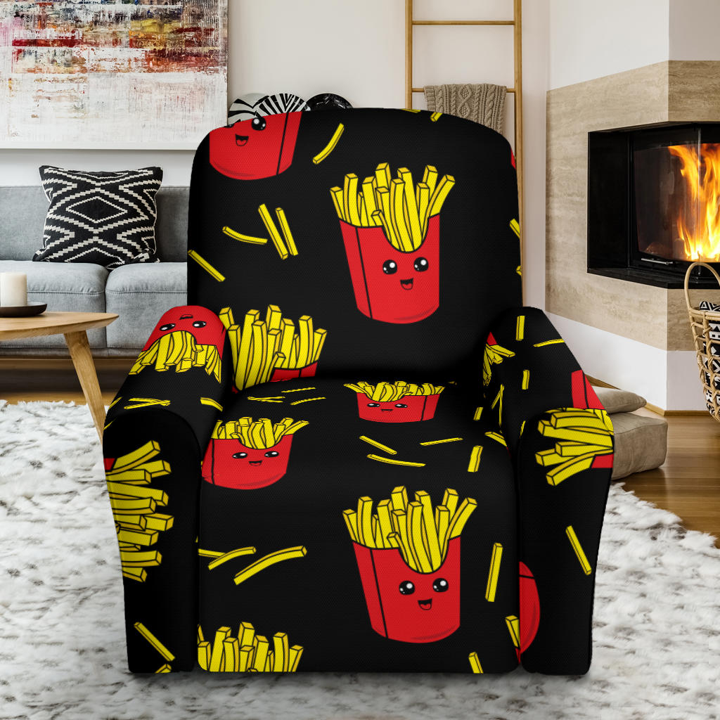 French Fried Pattern Print Design 03 Recliner Slipcover with Pocket