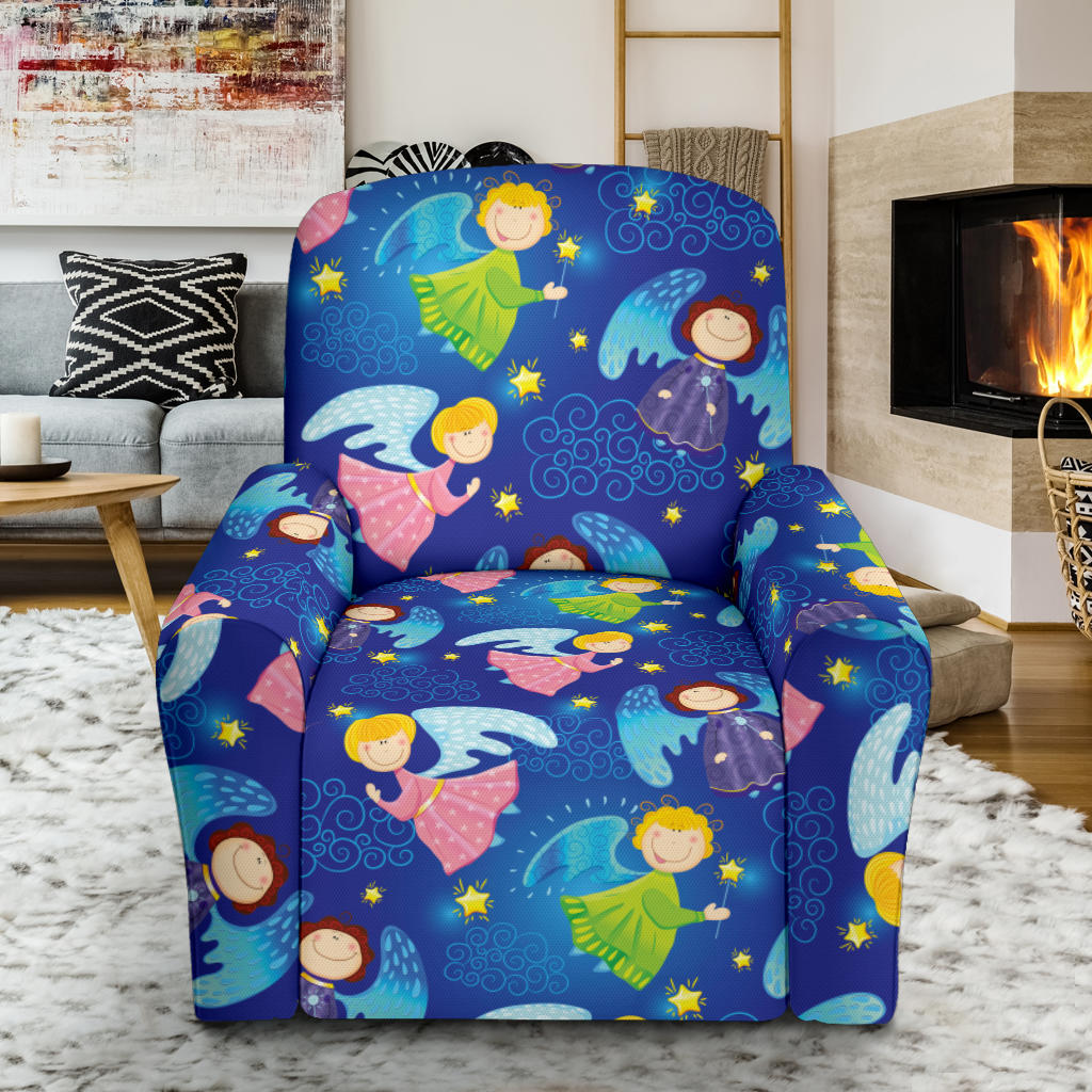Angel Little Pattern Print Design 02 Recliner Slipcover with Pocket