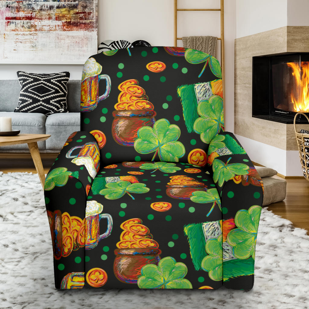 St Patricks Day Print Design LKS303 Recliner Slipcover with Pocket