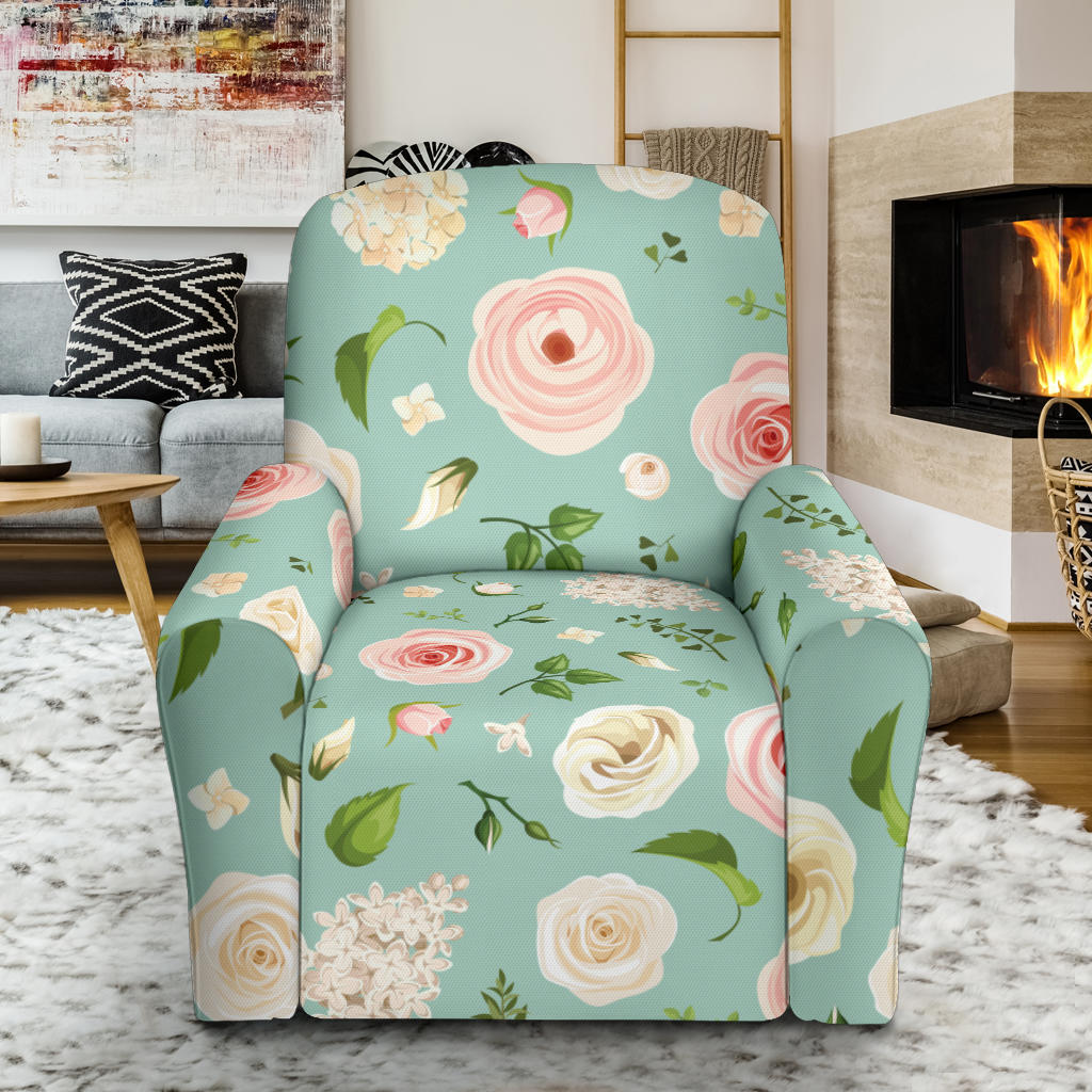 Lisianthus Pattern Print Design 01 Recliner Slipcover with Pocket