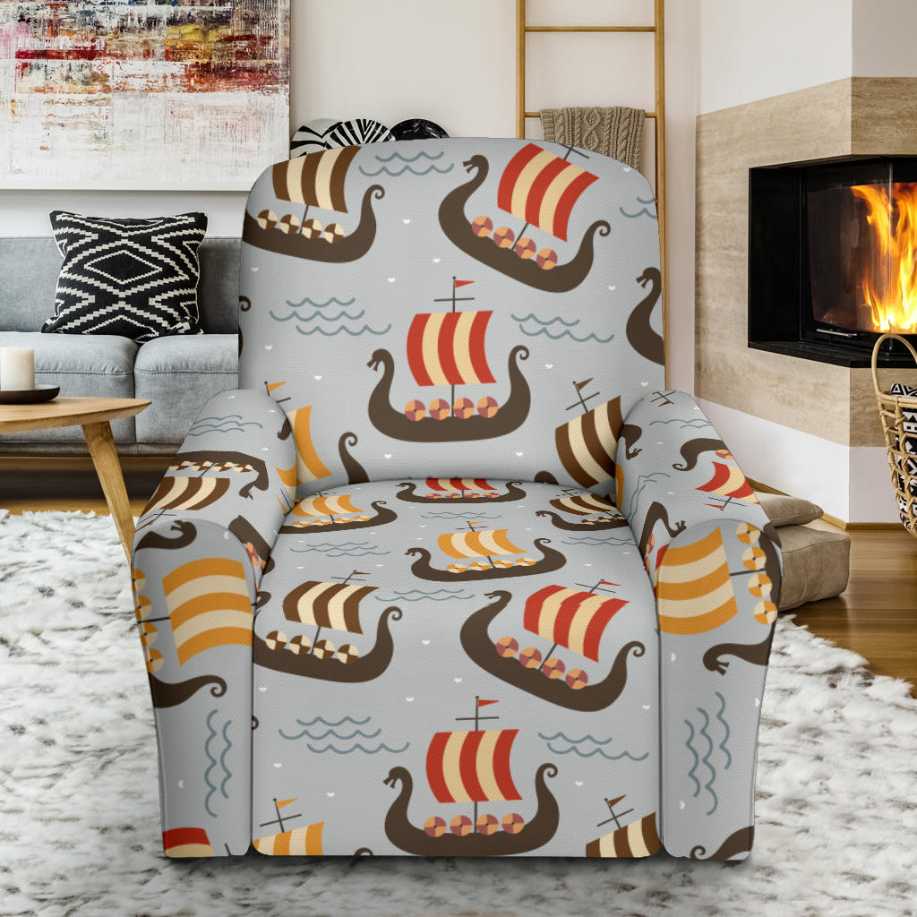 Vikings Print Design LKS308 Recliner Slipcover with Pocket