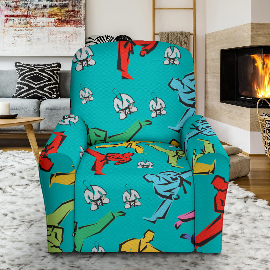Judo Pattern Print Design 01 Recliner Slipcover with Pocket