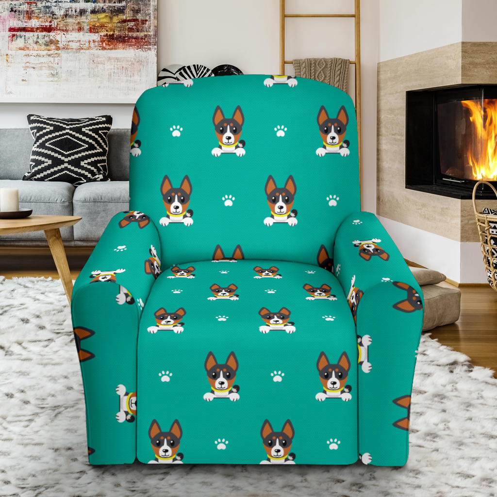 Basenji Pattern Print Design 03 Recliner Slipcover with Pocket