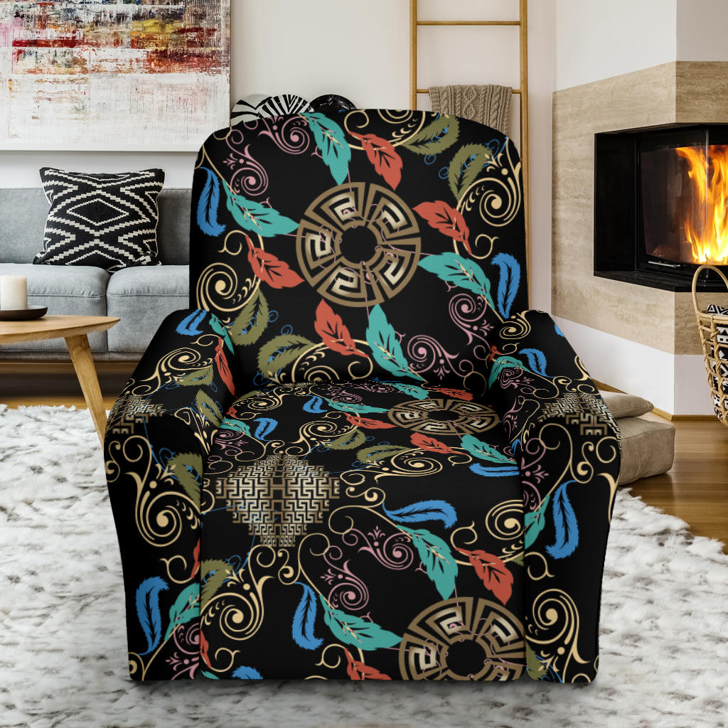 Ancient Greek Print Design LKS308 Recliner Slipcover with Pocket