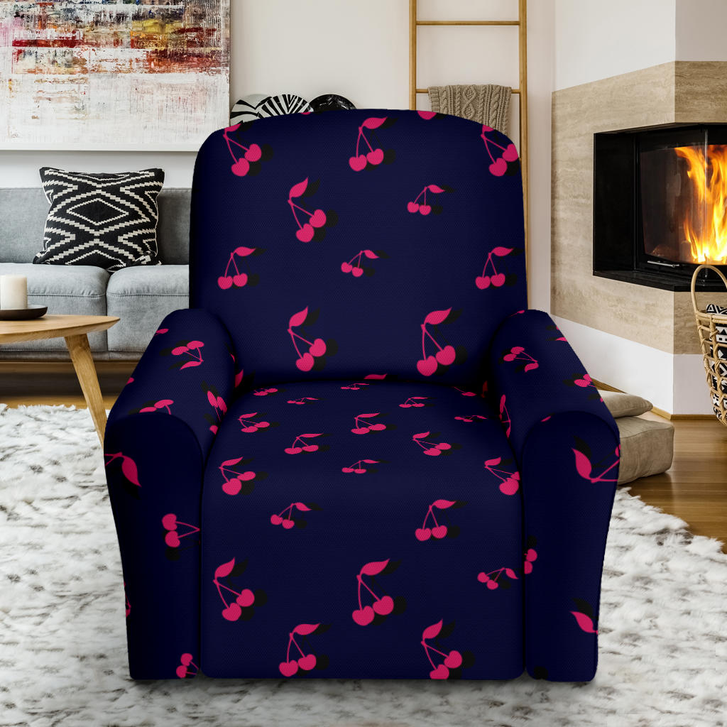 Cherry Pattern Print Design 02 Recliner Slipcover with Pocket