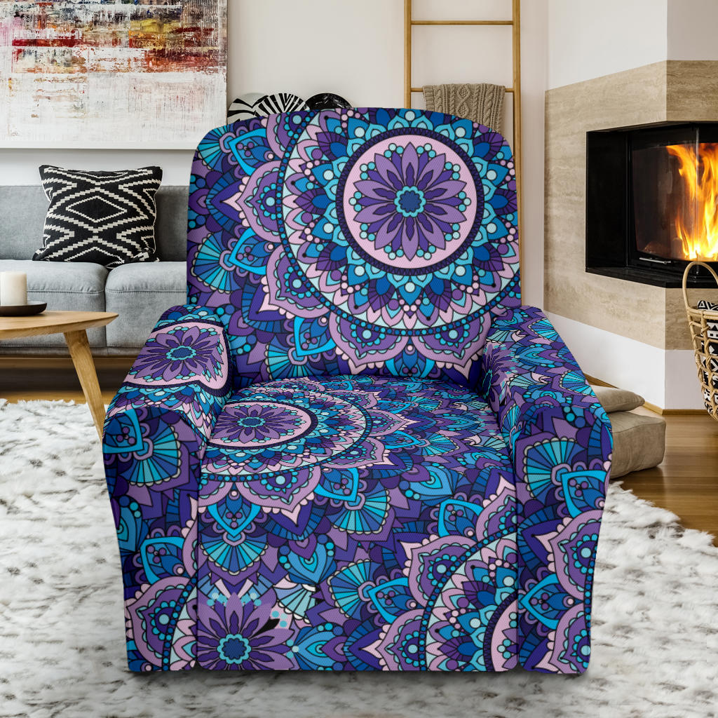 Mandala Pattern Print Design 04 Recliner Slipcover with Pocket