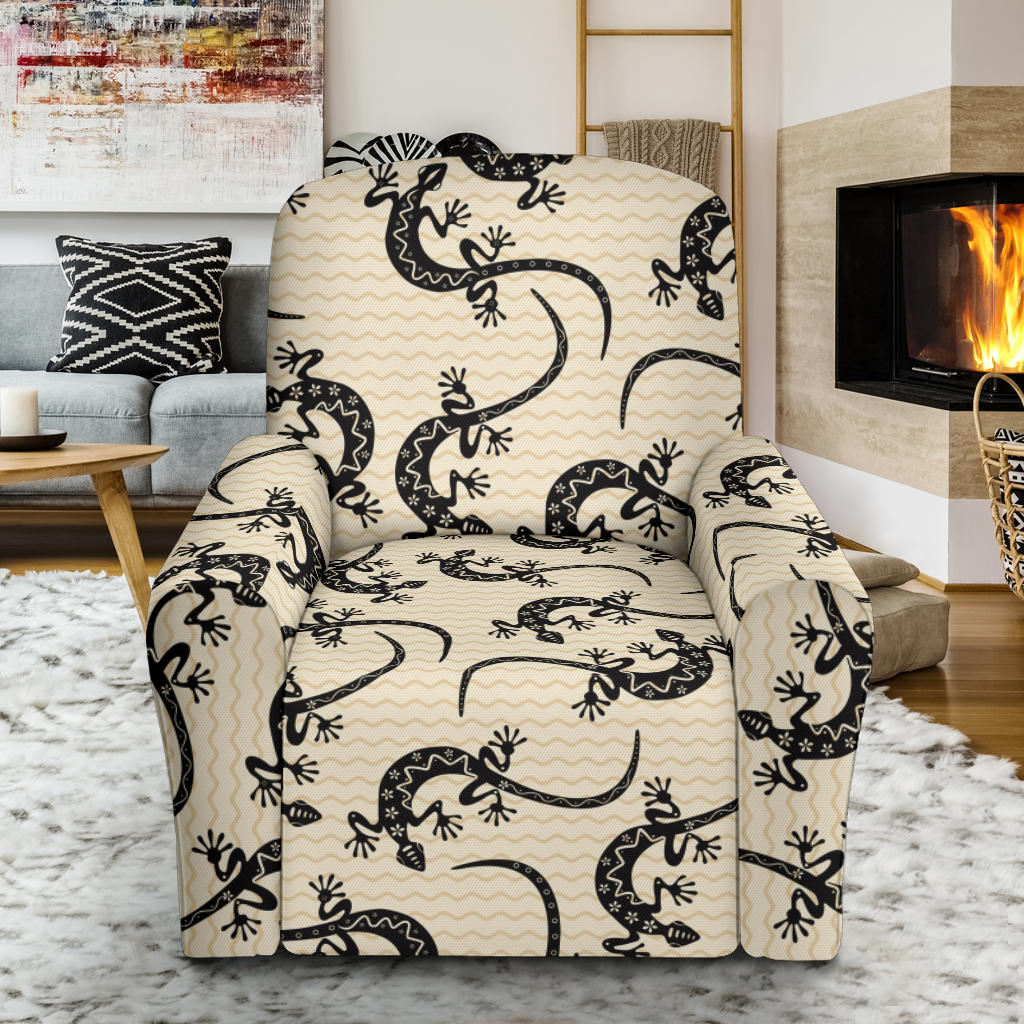 lizard Pattern Print Design 02 Recliner Slipcover with Pocket