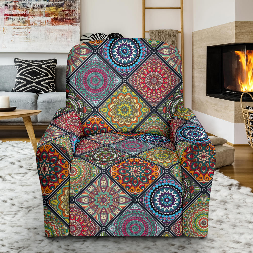 Bohemian Pattern Print Design 05 Recliner Slipcover with Pocket
