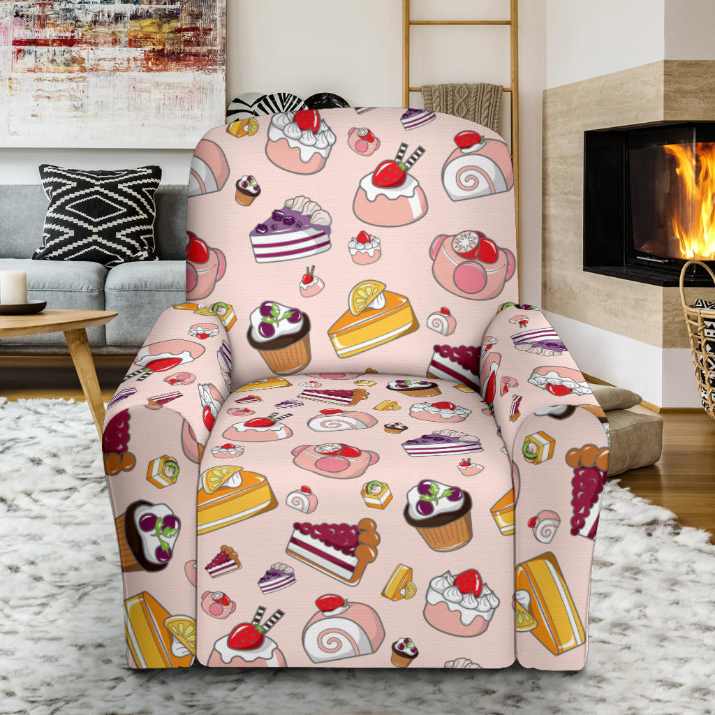 Cake Pattern Print Design 01 Recliner Slipcover with Pocket