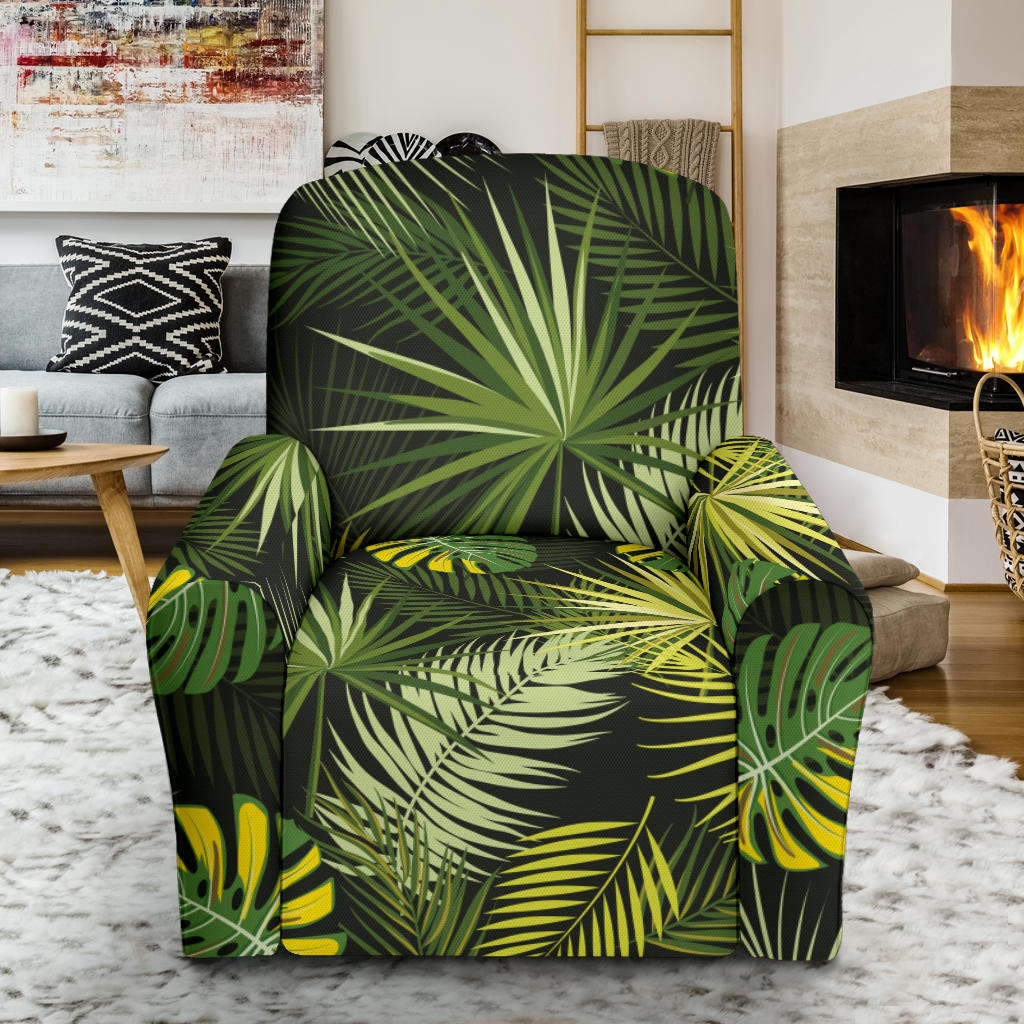 Palm Leaf Pattern Print Design A05 Recliner Slipcover with Pocket