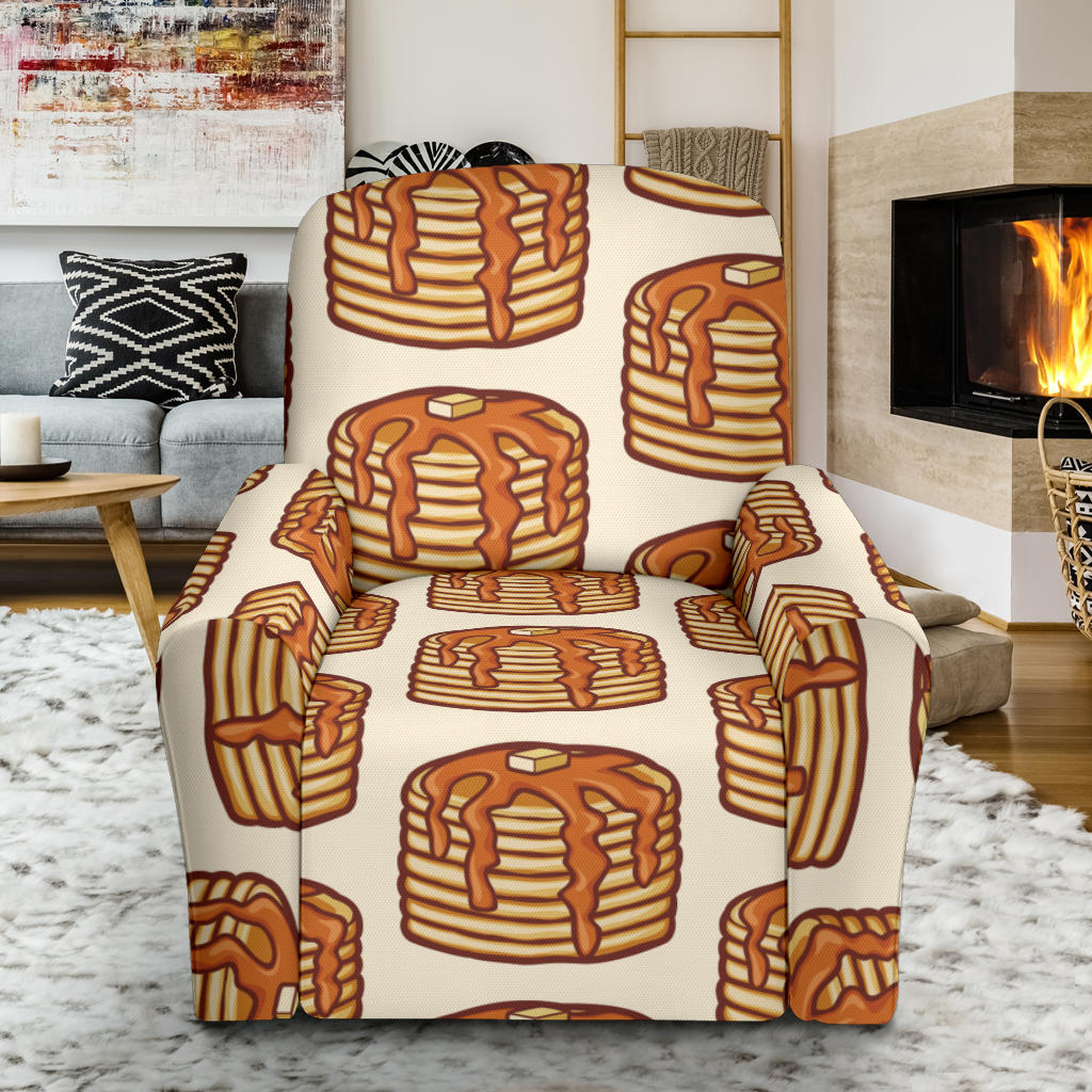 Pancake Pattern Print Design A02 Recliner Slipcover with Pocket