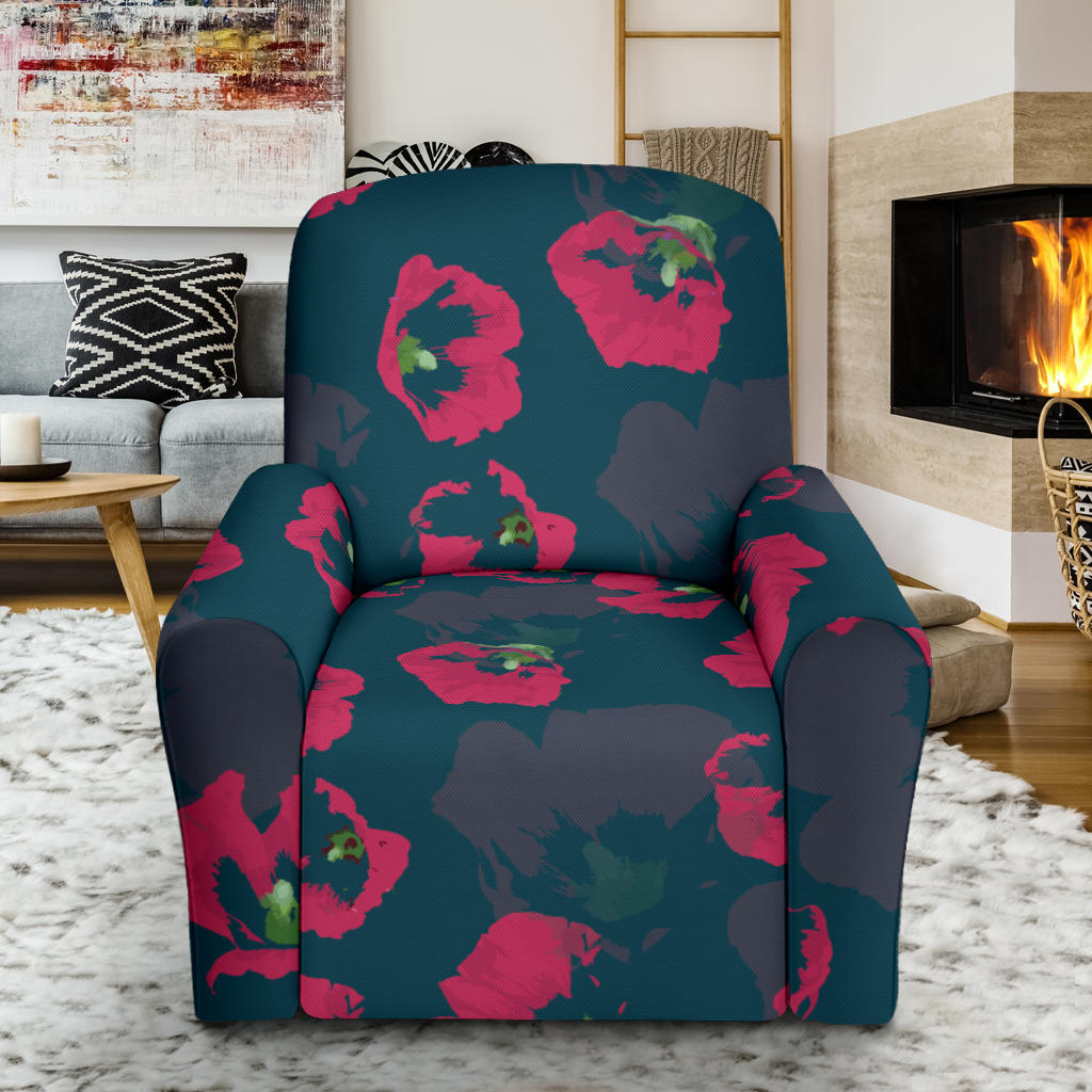 Morning Glory Pattern Print Design 01 Recliner Slipcover with Pocket